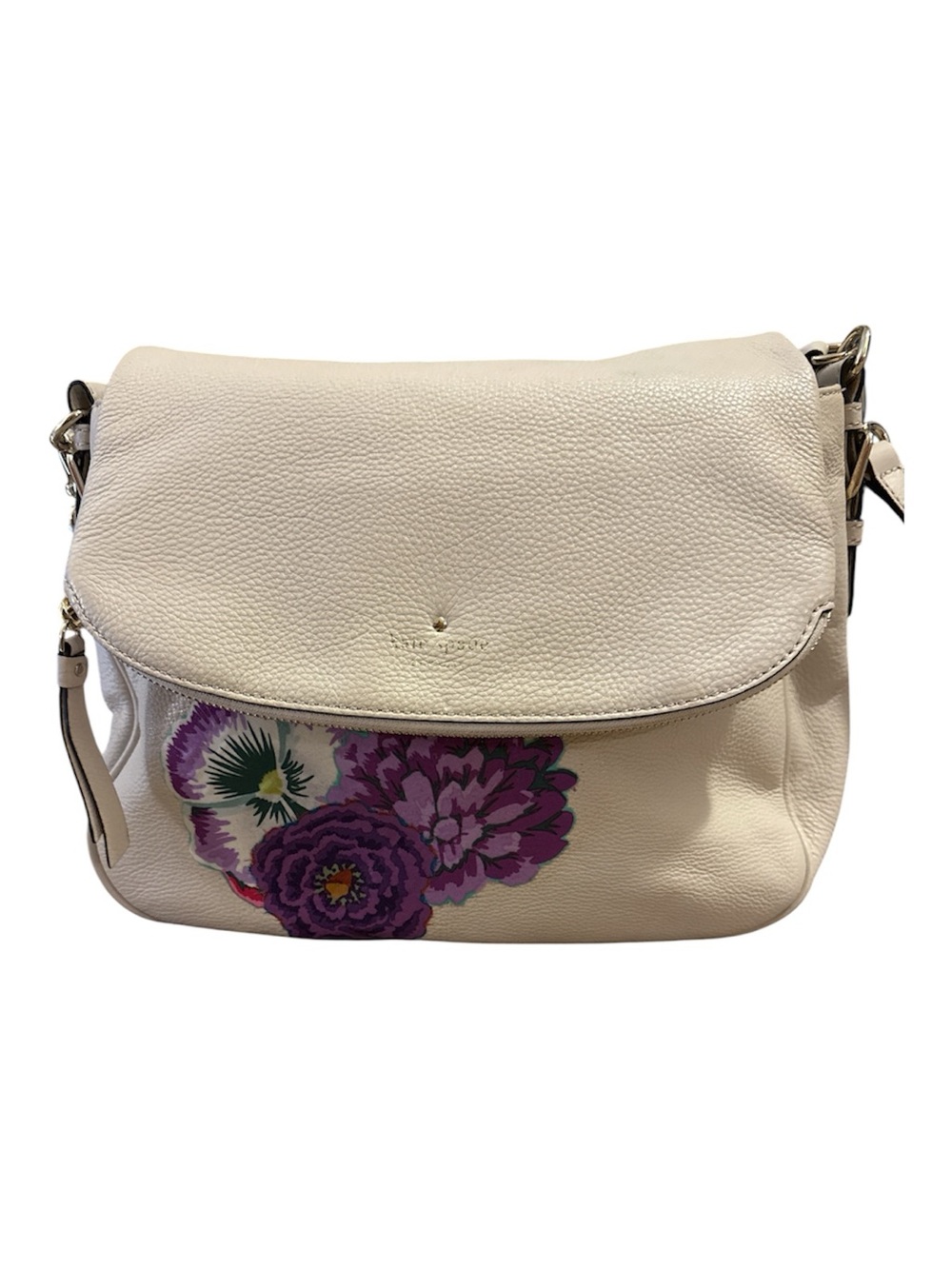 kate spade Cream Cobble Hill Devin Satchel Soft Pebble Cowhide Leather Upcycle
